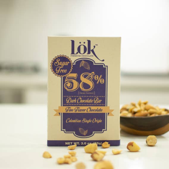 Lök Foods UE - Wholesale Chocolate Bar - Lök 58% Sugar Free Chocolate Bar2
