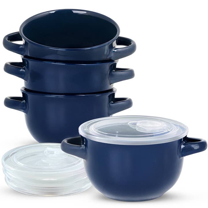 Kook - Wholesale Serve Bowl - Kook Ceramic Soup Crocks, 18 oz, Set of 4