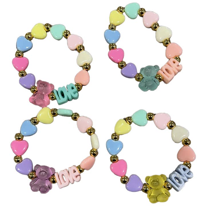Adorable gummy bear love bracelets for kids. for wholesale by lil darlings inc