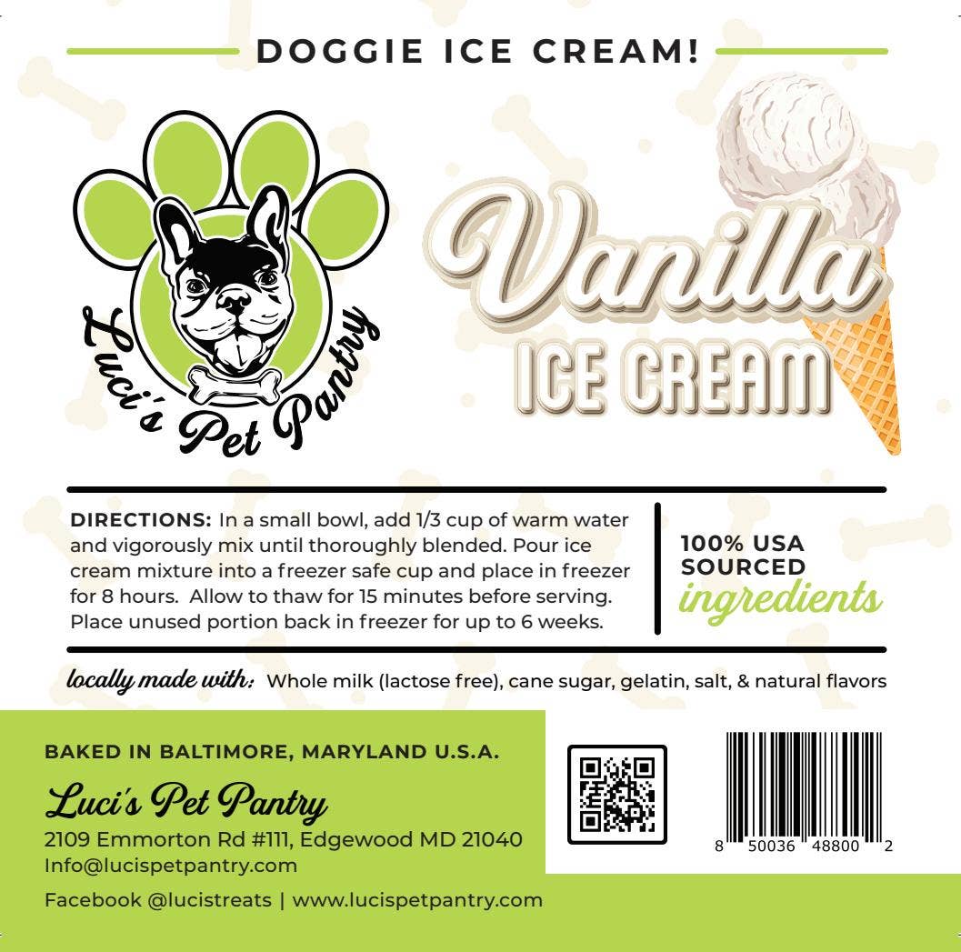 Luci's Pet Pantry - Wholesale Pet Treats - Dog - Dog Puppy Ice Cream Mix!  Frozen Treats!  Add Water & Freeze7
