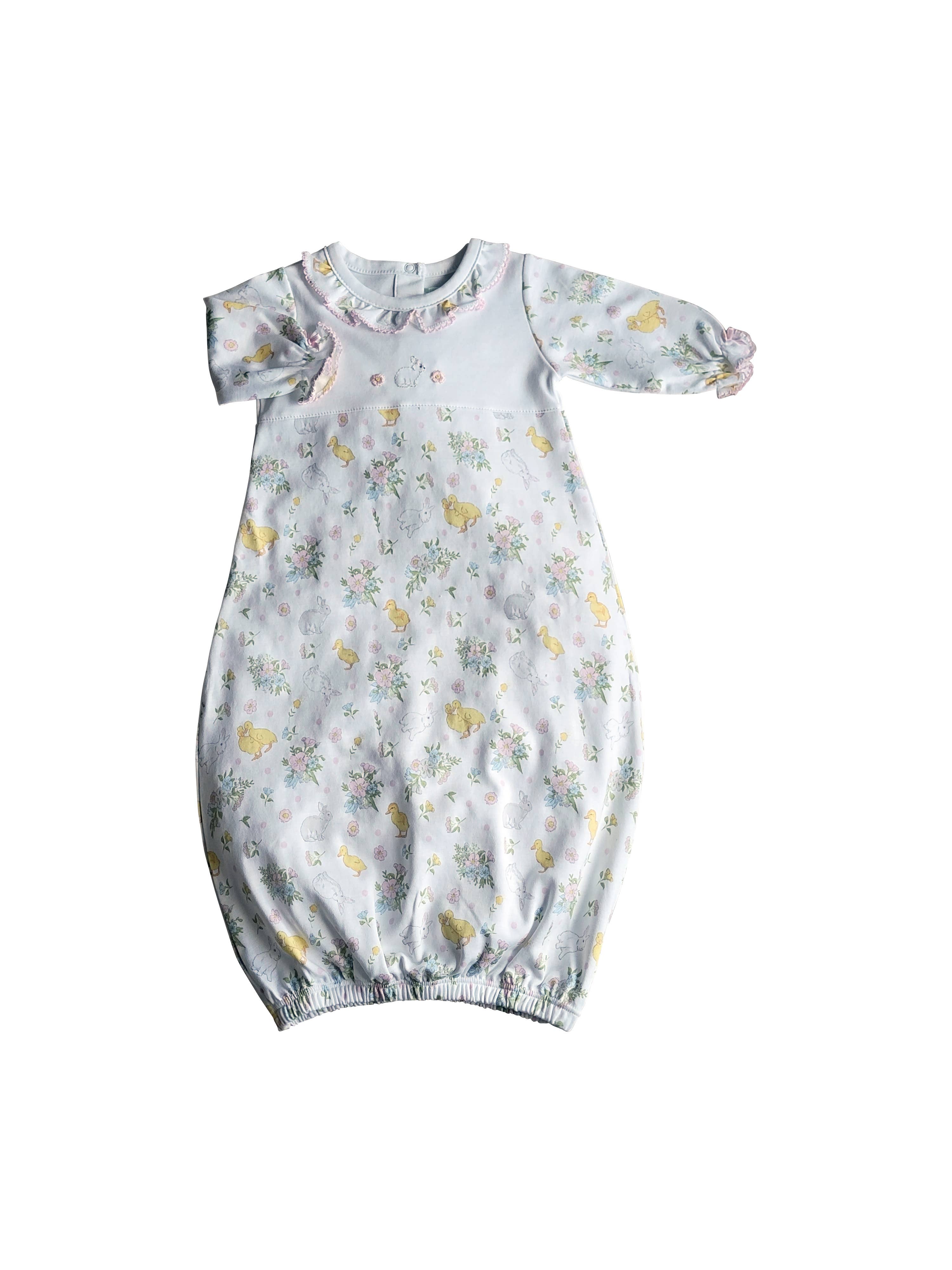 Baby Threads - Wholesale Babygown - Baby - Easter Floral Print Baby girl Daygown Pima Cotton0