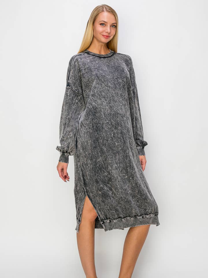 Mineral Wash Terry Comfy dress HD1101 for wholesale by J.Her