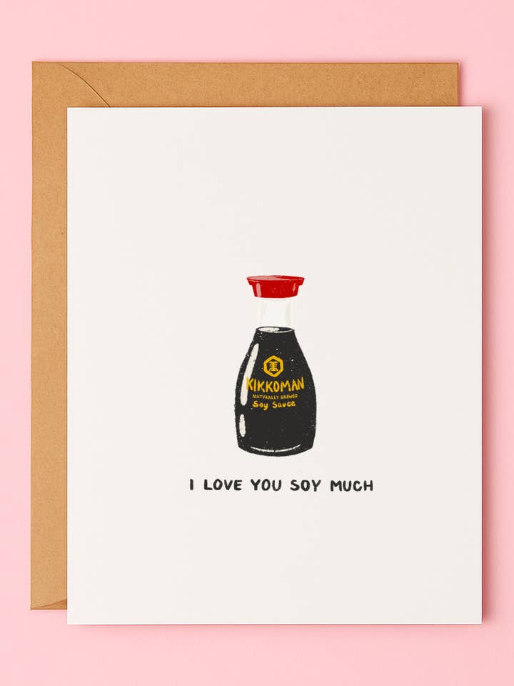 'I Love You Soy Much' Greeting Card for wholesale by LucyDraws