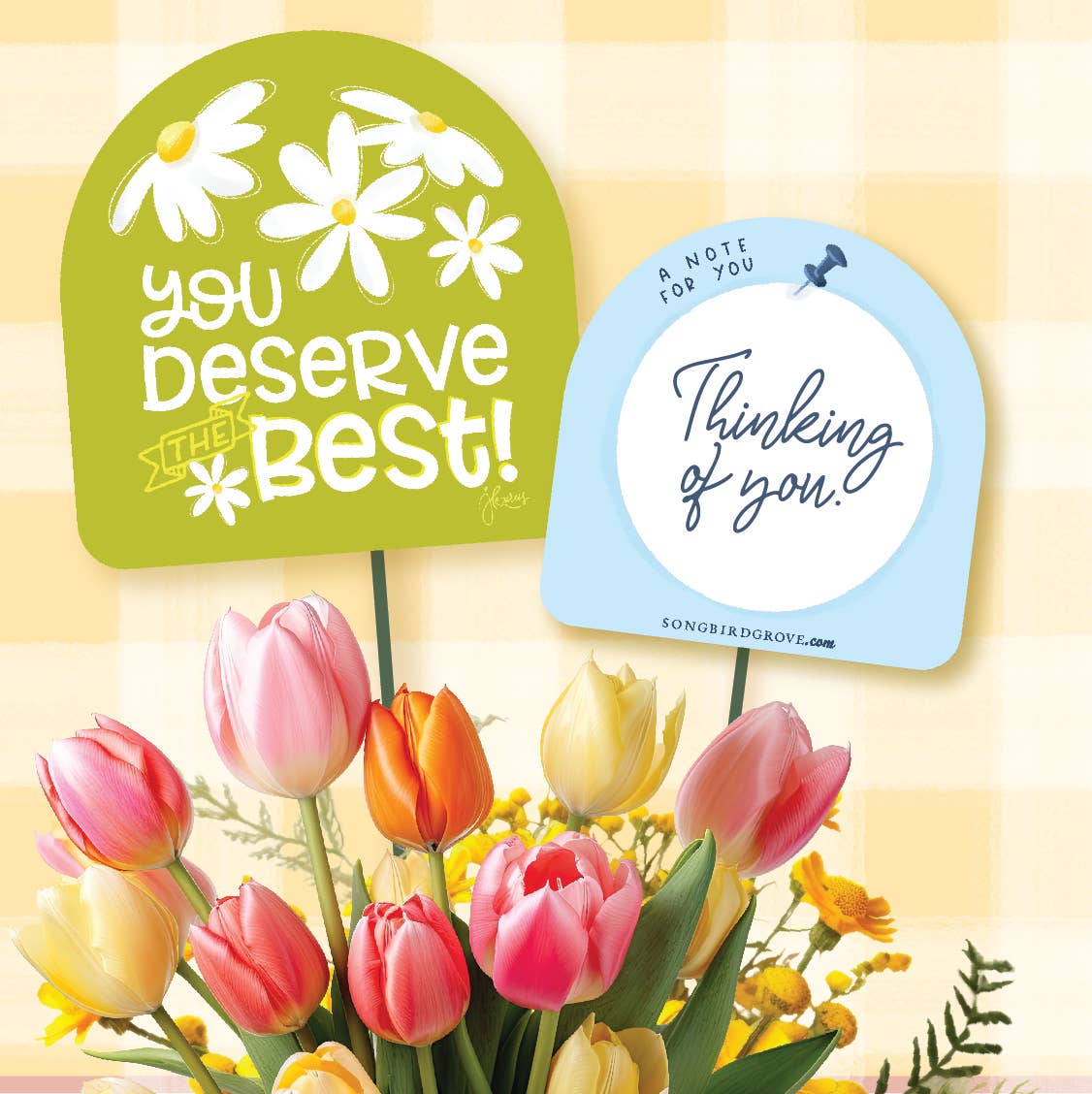 Songbird Grove Collection - Wholesale Retailer Display - Paper & Novelty - Bouquet Pick Display Bundle with Sign4