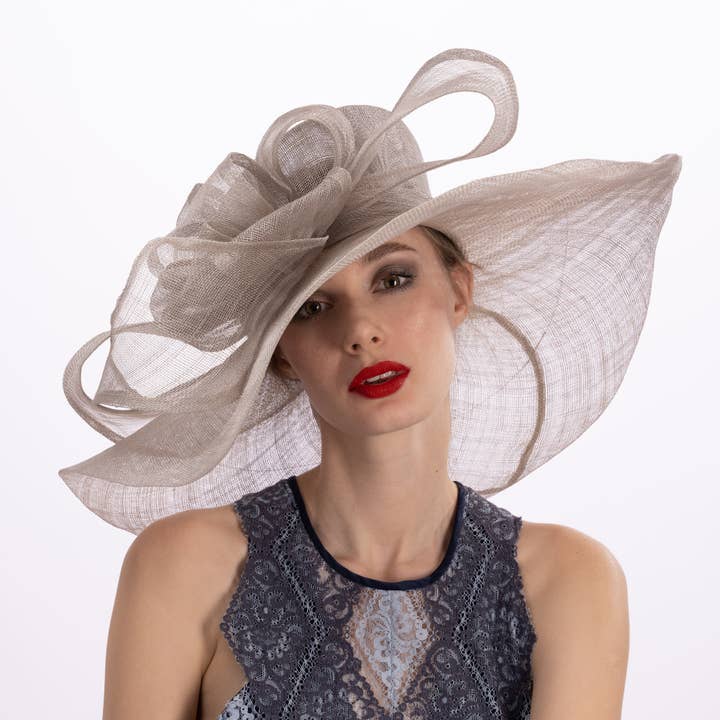 Large Wrapped Abstract Bow Sinamay Hat | 116033 for wholesale by KaKyCo