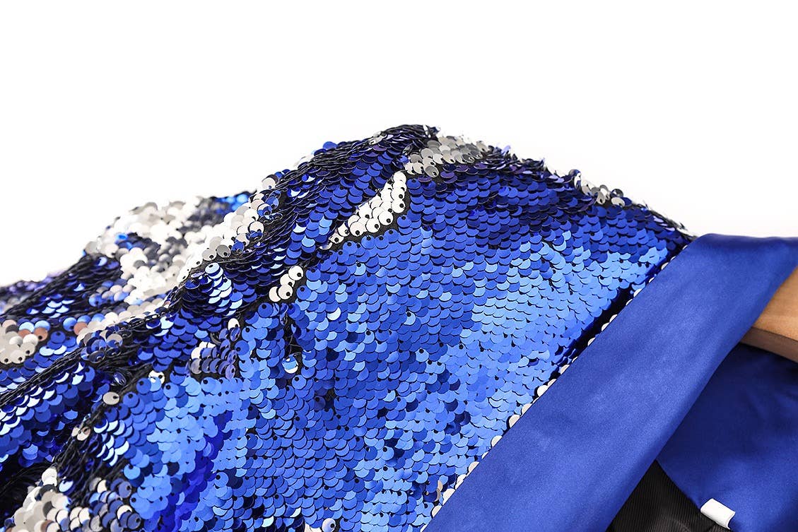SET097 "Nightclub Sparkle: Sequined Blue & White Suit" for wholesale on Faire3