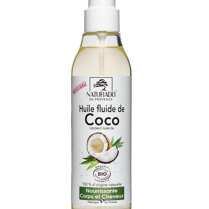 NATURADO EN PROVENCE - Vendita all'ingrosso Olio bagno/corpo - Olio fluido per corpo e capelli Cosmos Organic Coconut 150ml