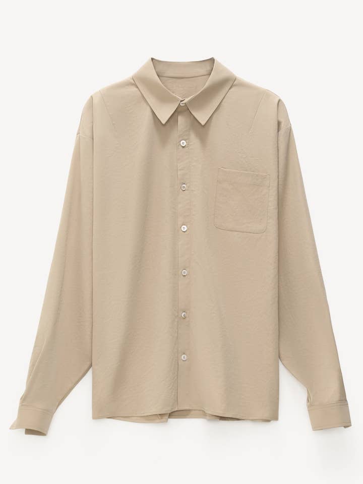 Camisa Uniforme Luke em Bege Premium por atacado de Plastik