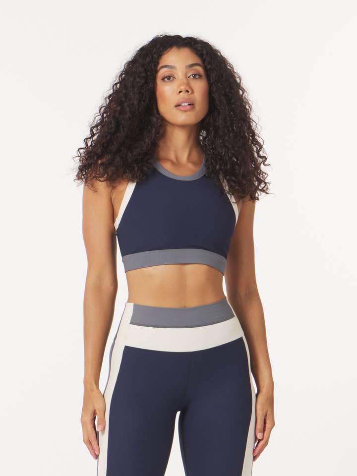 Socialite Bra: Navy/Carbon/Oatmilk for wholesale by Glyder