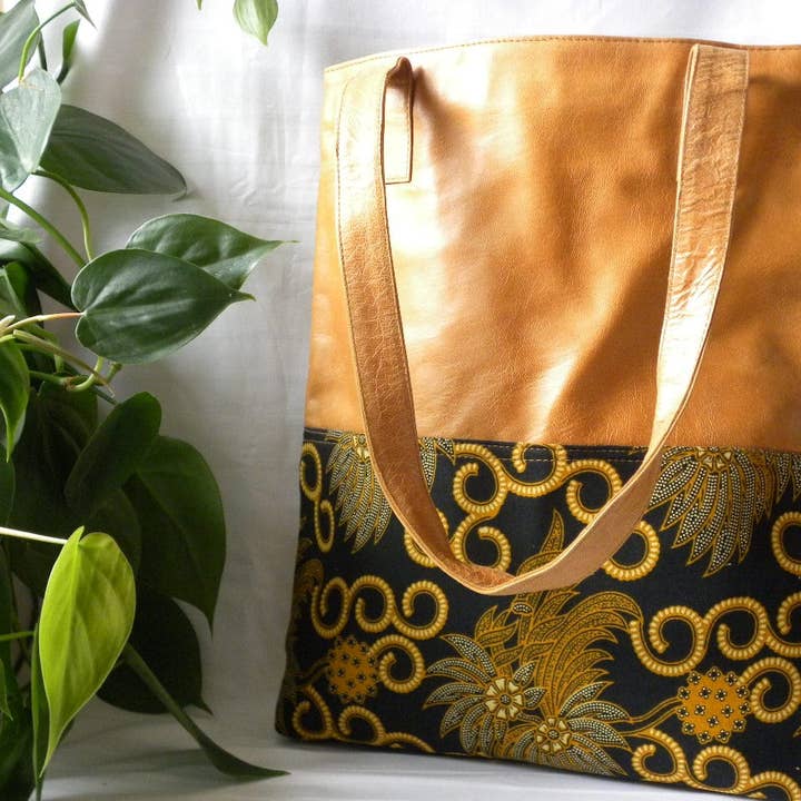 100.014 BaliBatiks -Shopper Bag - Leren Tas - Bali - Batik for wholesale by Balibatiks