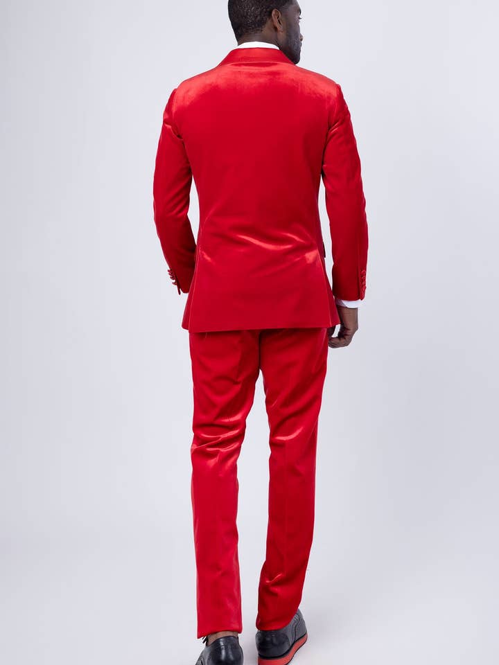 BARABAS - Venta al por mayor Conjunto de vestir - Hombre - Traje barroco de terciopelo brillante con solapa en pico para hombre 4SU29