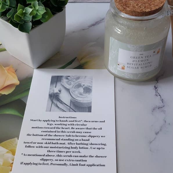 Simplybyelegance - Wholesale Body Scrub/Exfoliant - Handmade Green Tea Lemon Sugar Scrub, Exfoliating Body Scrub (8oz)5