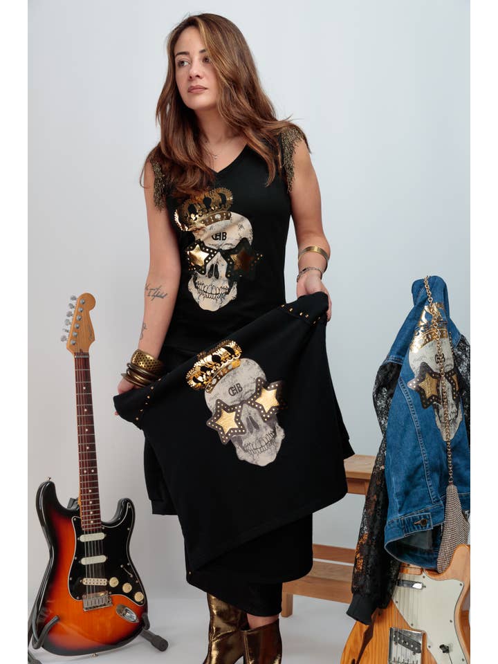 Black Fringes Skull Festival Women's T-Shirt for wholesale on Faire2