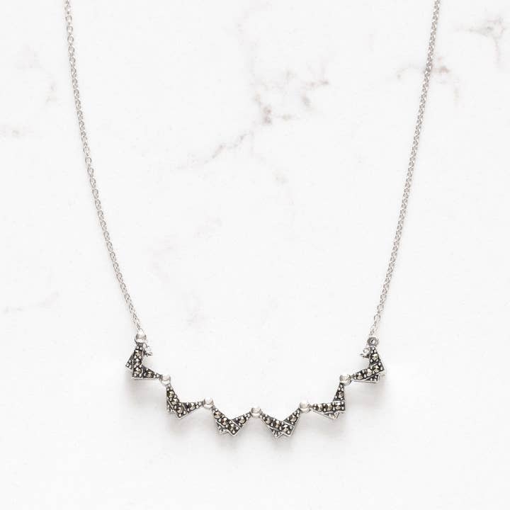 Stitch and Stone - Wholesale Pendant/Charm Necklace - Marcasite Butterfly Star of David Necklace