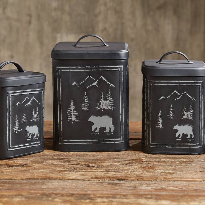 Black Bear Canisters Set for wholesale by Park Designs