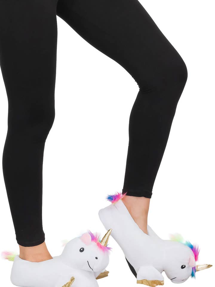 Cap Zone - Wholesale Slippers - Women's - Unicorn Plush Indoor Lounge Sock Slippers7