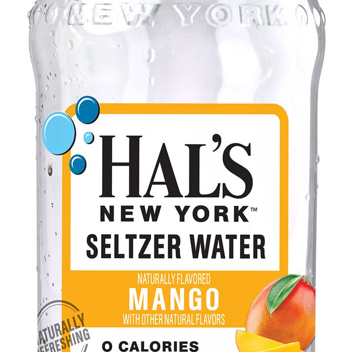 Hal's New York - Wholesale Soda/Carbonated Drink - Hals NY Mango Seltzer, 20 oz