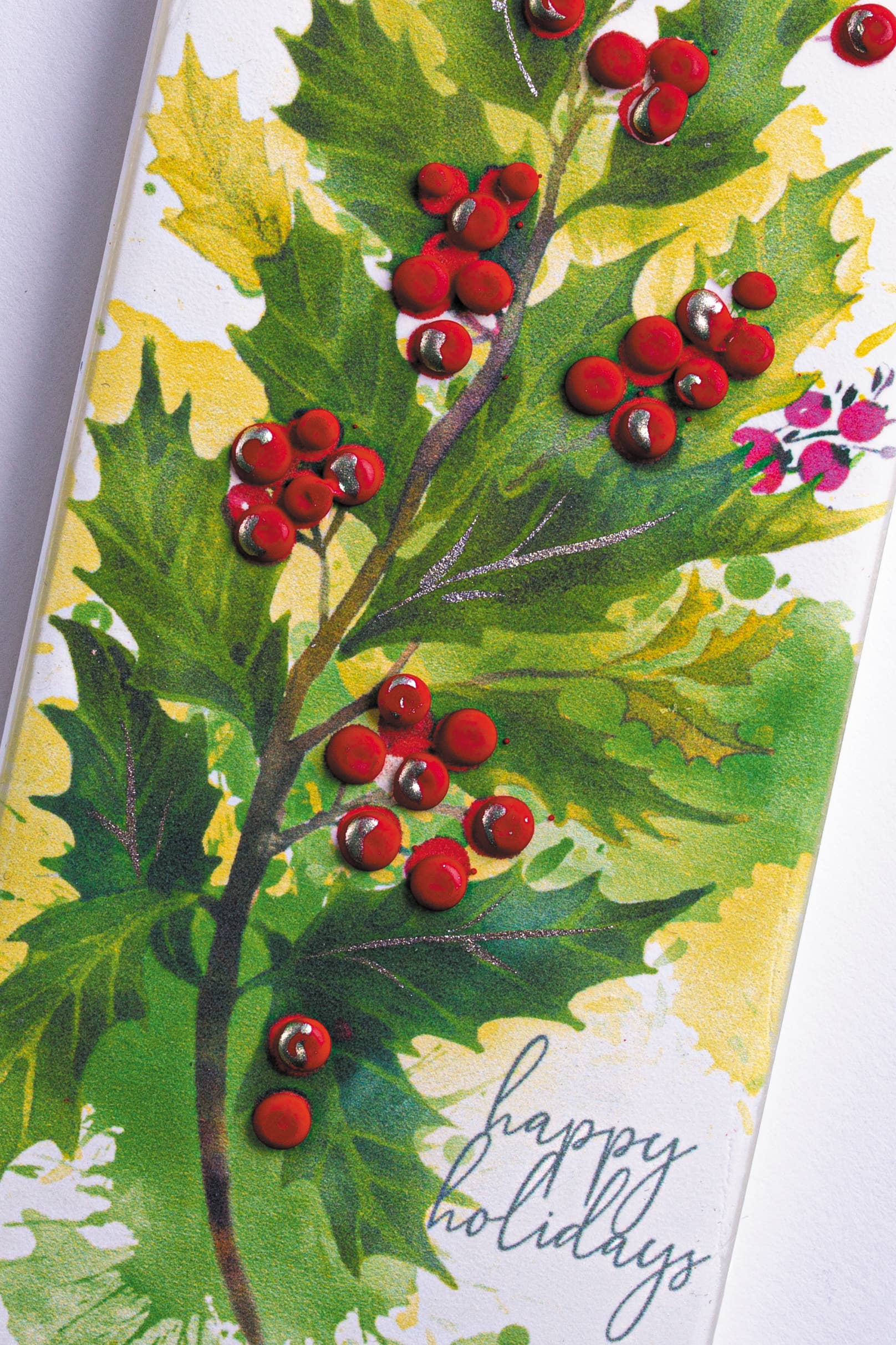 Flatyz Candles - Wholesale Novelty Candle - Flat Hand-Crafted 6" Candle - Happy Holidays Holly Leaves1