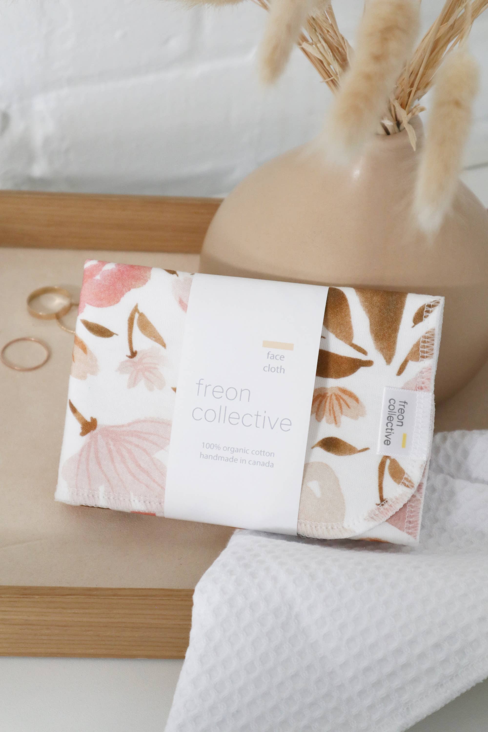 Freon Collective – wholesale Wash cloth – Organic Cotton Face Cloth - Juliet Florals1