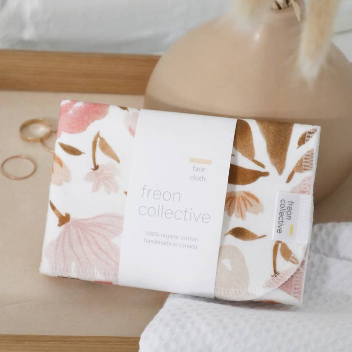Freon Collective – wholesale Wash cloth – Organic Cotton Face Cloth - Juliet Florals1