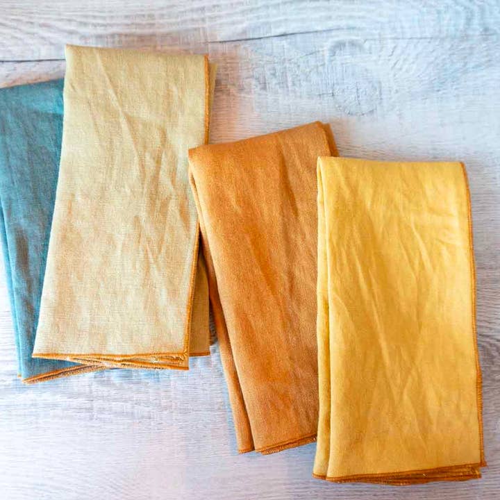 Curated 100% Linen Napkins - Golden Hue Mix for wholesale by West Coast Handmade