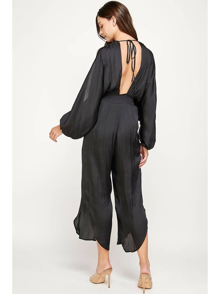 Strut & Bolt - Wholesale Jumpsuit - Women's - Berrack Shoulder Cut-out Smocked Waist Jumpsuit
