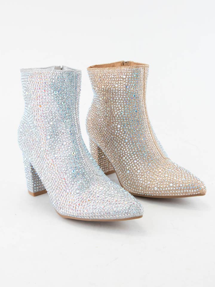 CCOCCI - Wholesale Booties – Women's - BEDAZZLED SHIMMER ANKLE BOOTS5