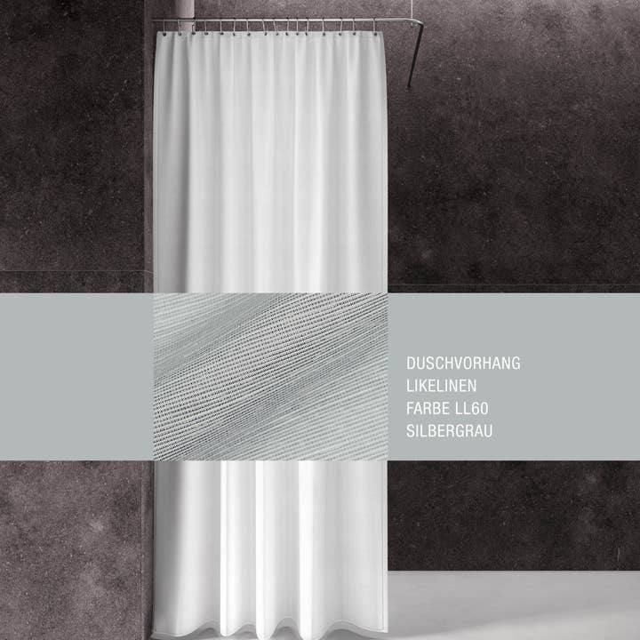PHOS Design GmbH - Wholesale Shower Curtain - LikeLinen shower curtain, 200 cm length, 100% polyester3