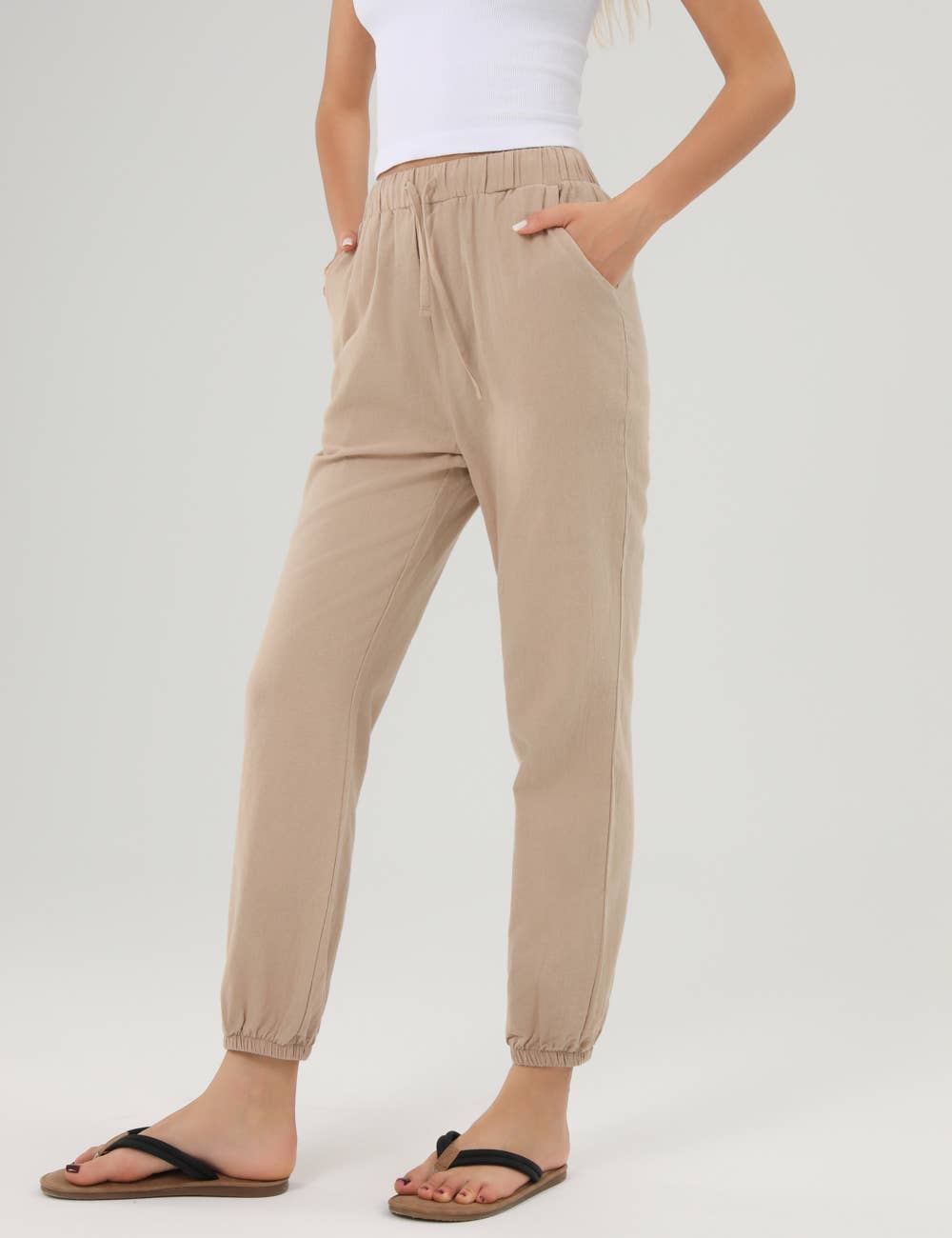 Sweetkama - Vendita all'ingrosso Pantalone - Donna - Pantaloni da donna Tourse con cravatta in tinta unita SKP80209