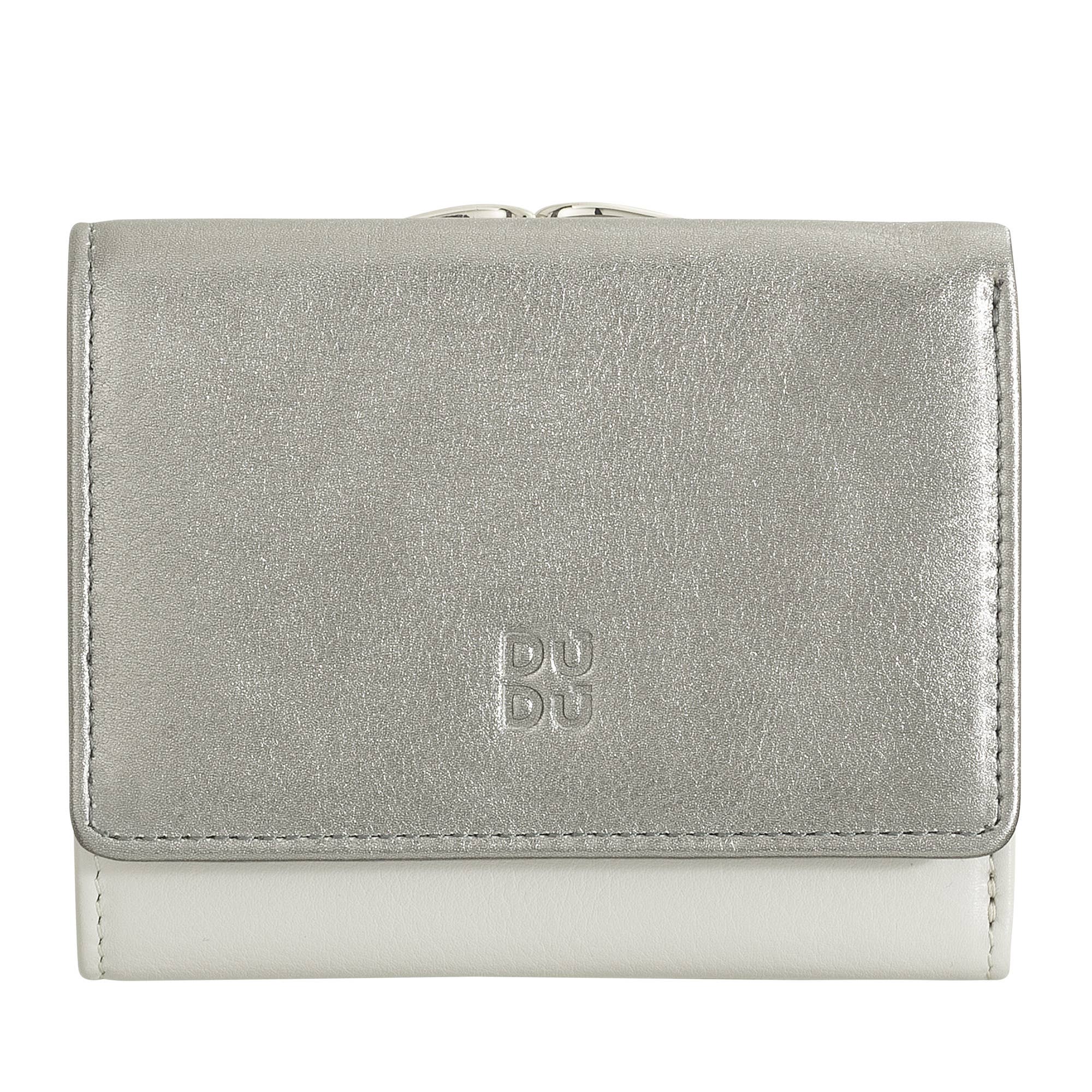 dudu - Wholesale Wallet - Women's - Dudu Women'S Leather Compact Wallet Clic Clac Silver1