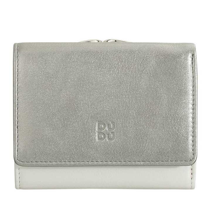 dudu - Wholesale Wallet - Women's - Dudu Women'S Leather Compact Wallet Clic Clac Silver1