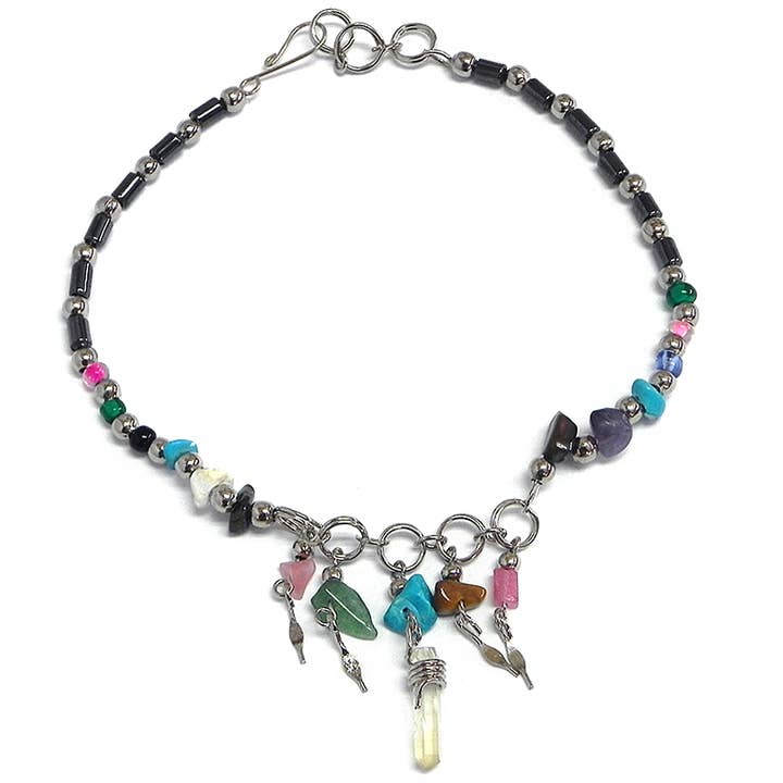 Pichincha - Wholesale Anklet - Crystal Chip Stone Metal Beaded Shakira Anklet1