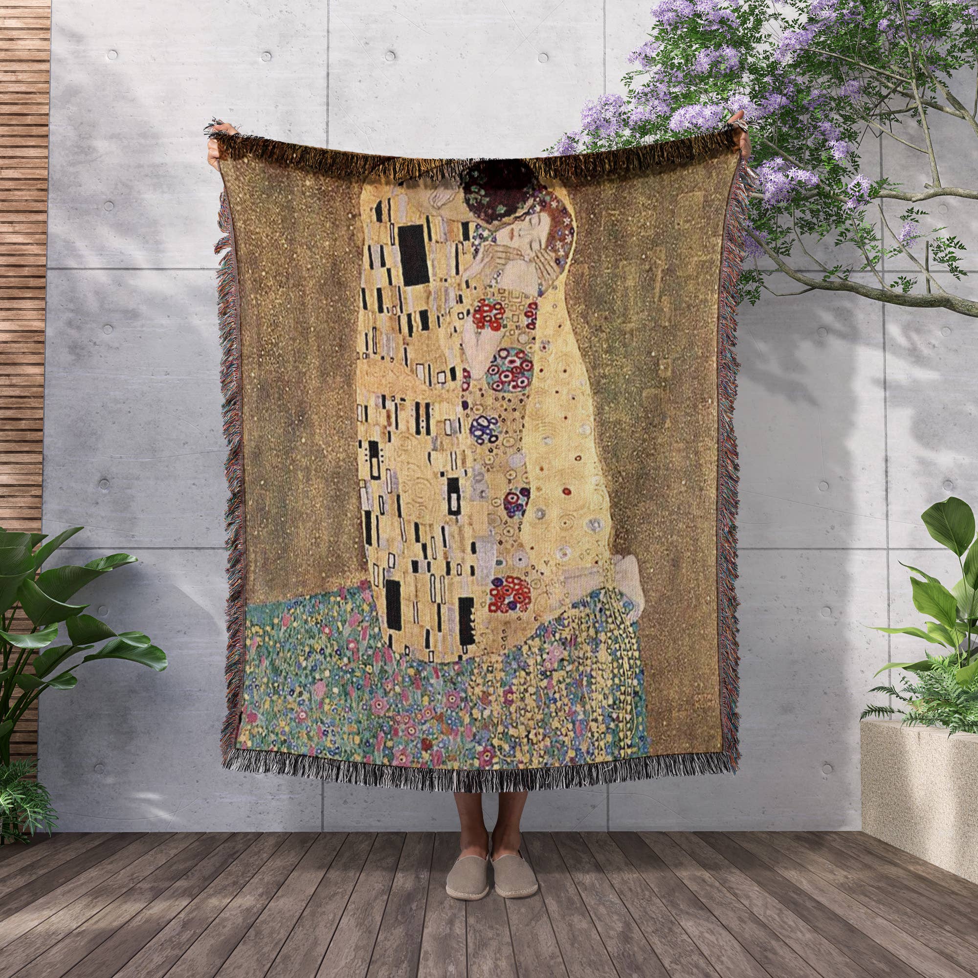 3dRose - Wholesale Throw Blanket - 3dRose, Famous Klimt Painting The Kiss, Blanket2
