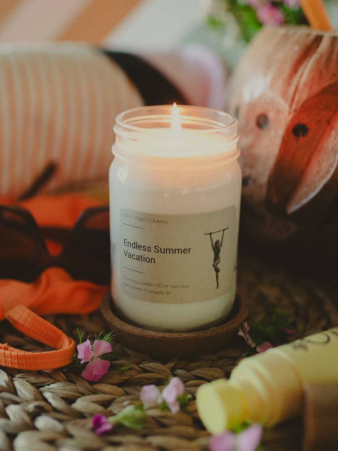 Endless Summer Vacation 12 oz Candle for wholesale by Flora Candle Company