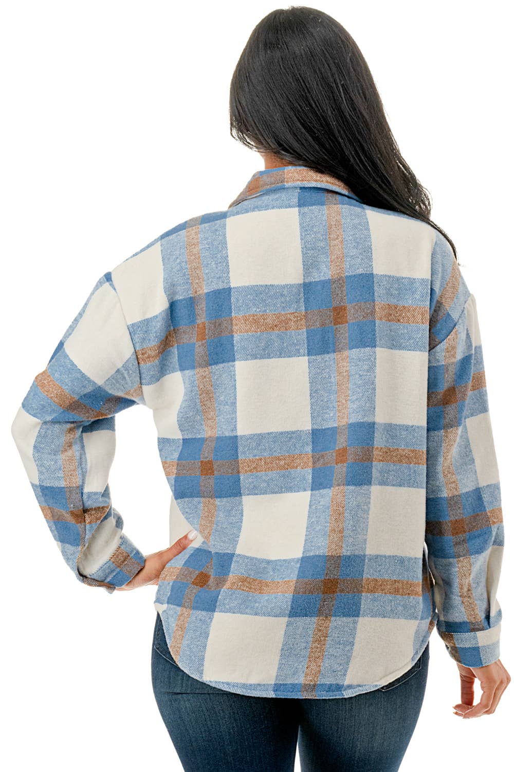 Color 5 - Wholesale Shirt Jacket/Shacket - Women's - Plaid flannel shacket basic shirt jacket w/fur lined inside8