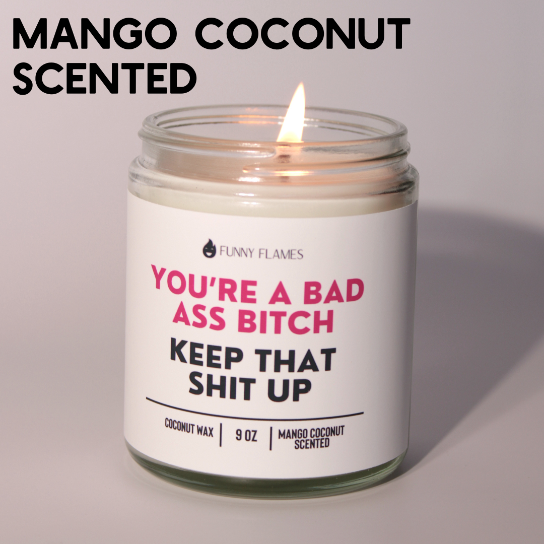 Funny Flames Candle Co - Les Creme – Engroshandel Glaslys – Du er en hård kælling, hold det lort op-sjovt duftende stearinlys2