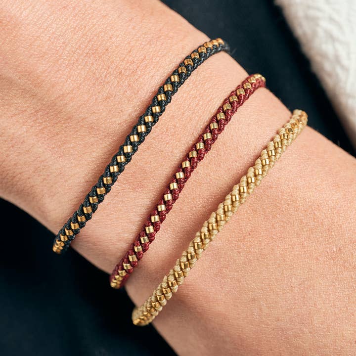 Rows Thin Macrame Beaded Bracelet | Adjustable & Waterproof
for wholesale by Makarla - Handmade Colombian Jewelry