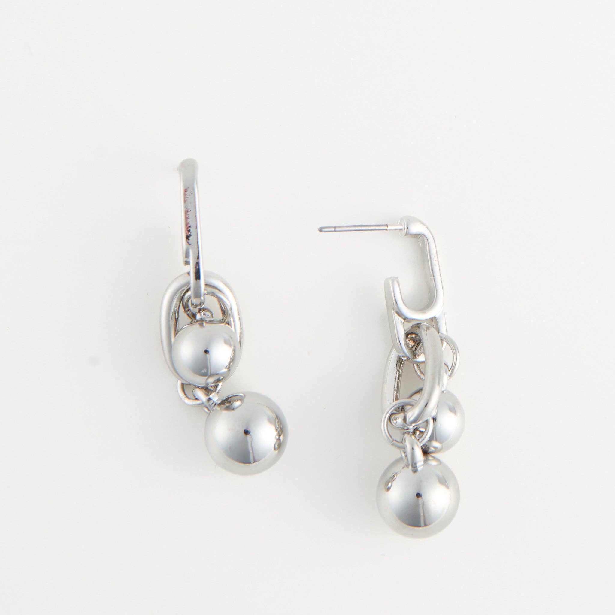 Elsie & Zoey - Wholesale Dangle Earrings - Drop Earrings Rainey Oval Link Double Ball Accent5