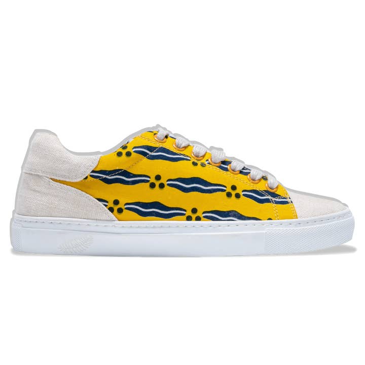Gele veganistische sneaker van biologisch katoen - Sanata - Wibes voor wholesale door Wibes