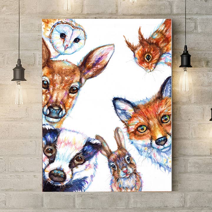 „Peek-a-boo” doos canvas 18 x 12" voor wholesale door bee.arts