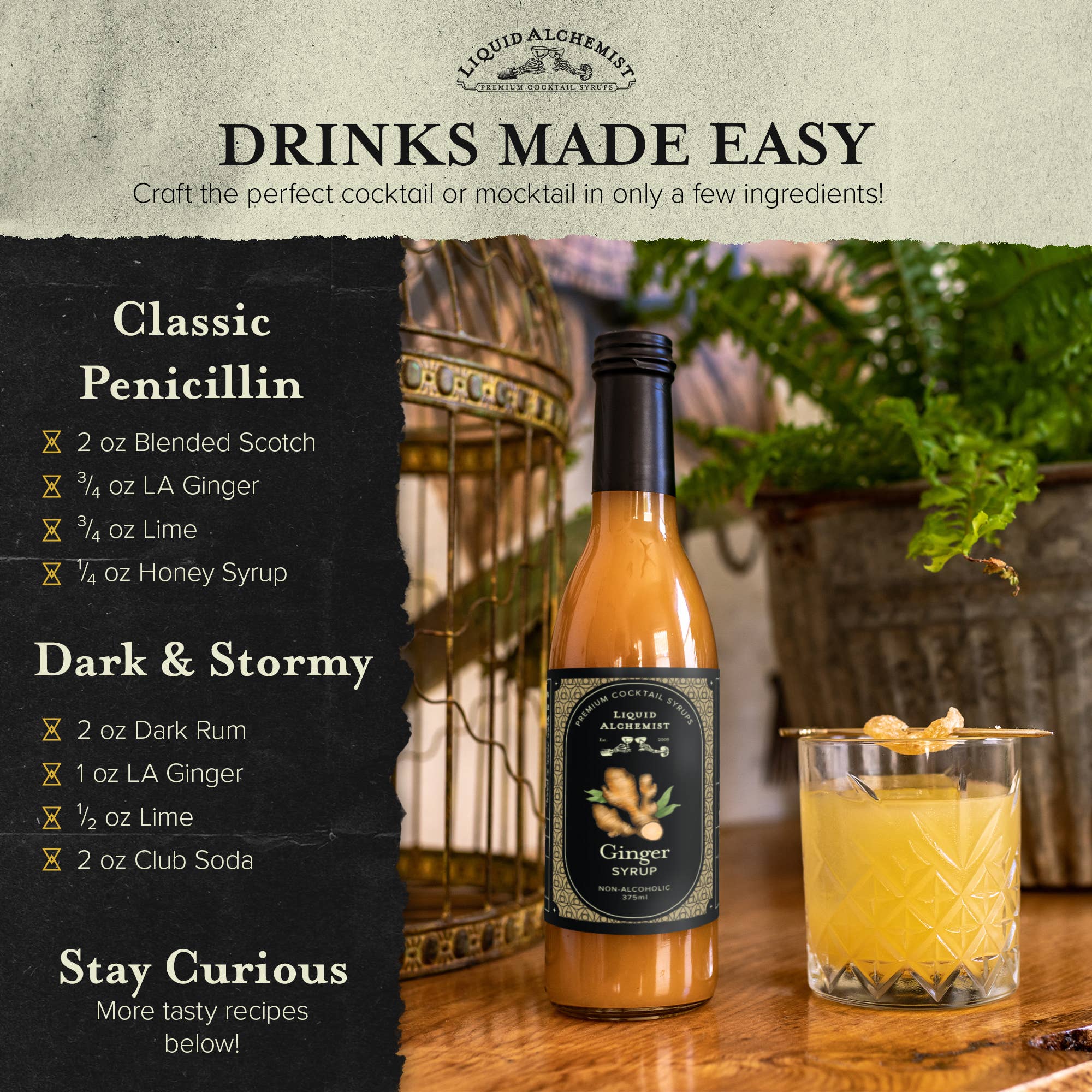 Liquid Alchemist Syrups - Wholesale Cocktail Mix/Syrup - Ginger Cocktail Syrup2