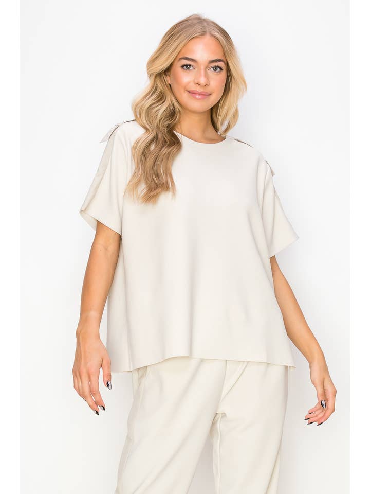 Joh Apparel - Venta al por mayor Jersey corto de punto - Mujer - Top de Crepé Elástico Kate Knit20