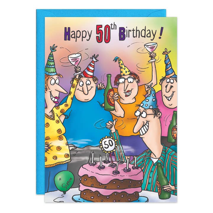 Carte d'anniversaire de plus de 50 ans - 9077 pour la vente par Oatmeal Studios