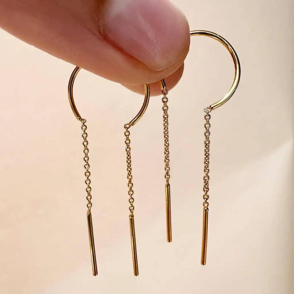 Honeycat Jewelry - Wholesale Dangle Earrings - Threader Drop Bar Earrings3