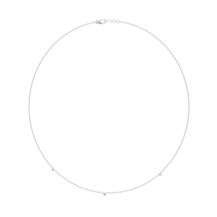 Collar Diamond Station de oro de 14 k, delicado collar de diamantes para venta al por mayor de PureYou Jewelry