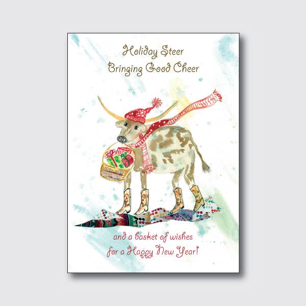 Longhorn Holiday for wholesale by Chique Lixo Greeting Cards