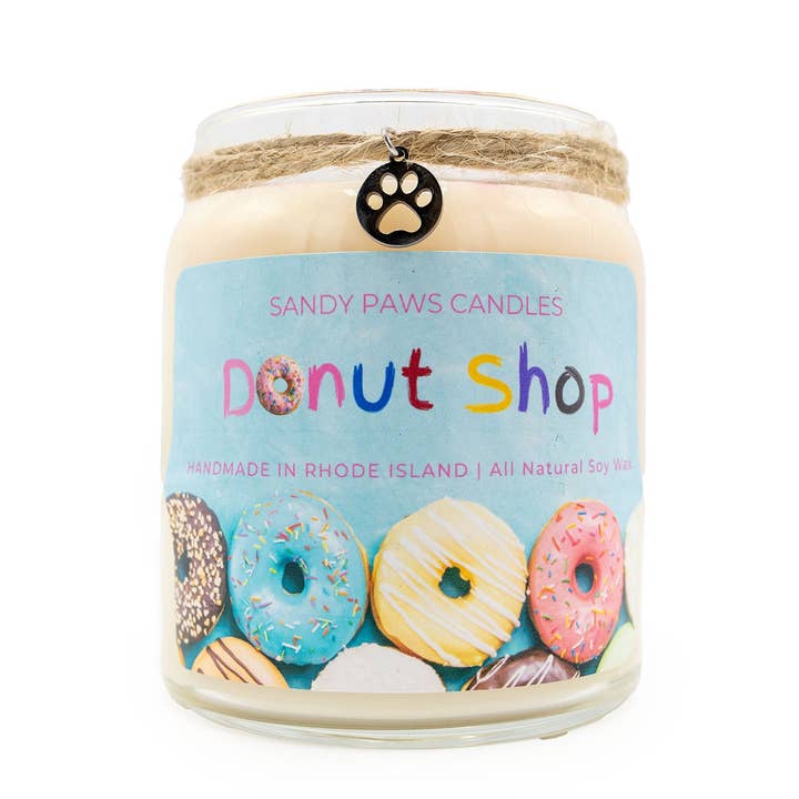 Donut Shop Soy Wax Candle - paraffin-free for wholesale by Sandy Paws Candles