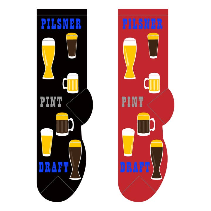 Beer Time Socks for wholesale by FOOZYS Fun Socks