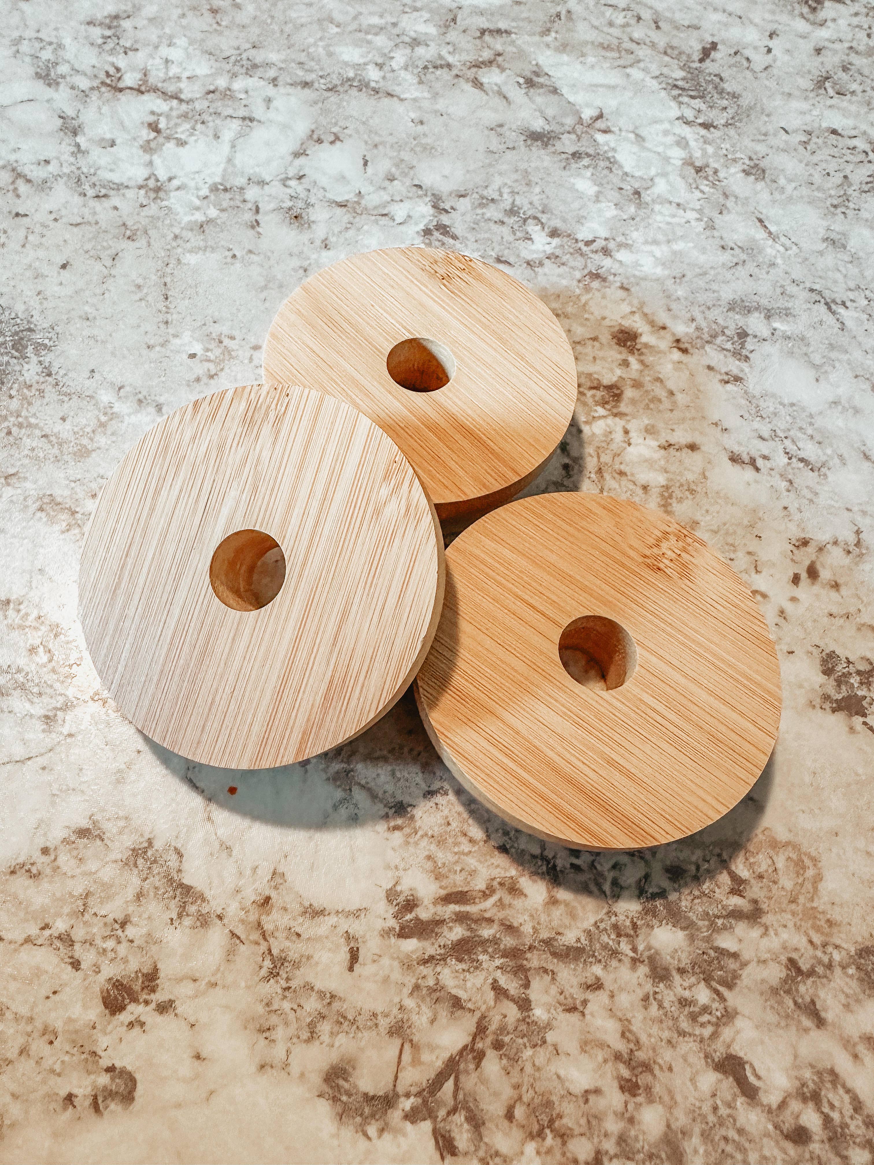 BidwellbyDesign - Wholesale Drink Lids - Bamboo Lids for Beer Can Glass