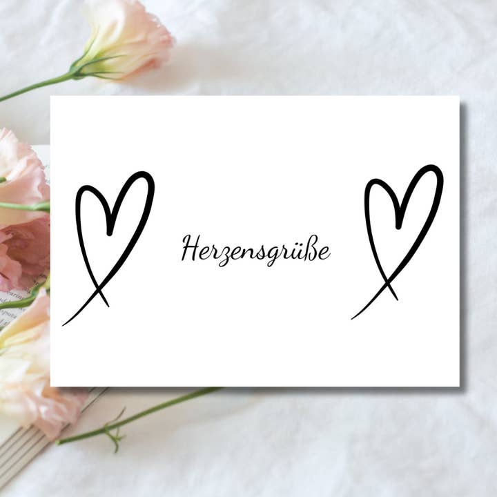 Herzensgrüße Herzkarte Postkarte Karte mit Herz, Herzen für den Großhandel von FreelingVenture